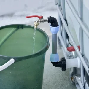 Produžetak slavine za cisternu 1000L i IBC kontejner – izdignuta slavina sa savijenom cevi, S60 adapter, slavina 1/2 cola