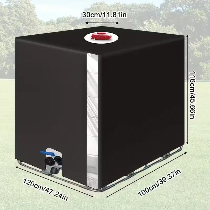 Cerada za cisternu 1000L i IBC kontejner – navlaka od 210D Oxford platna sa prozorom za nivo vode