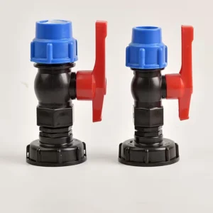 Ventil za cisternu 1000L i IBC kontejner za PE crevo 25 i 32 mm – navrće se na S60x6 izlaz