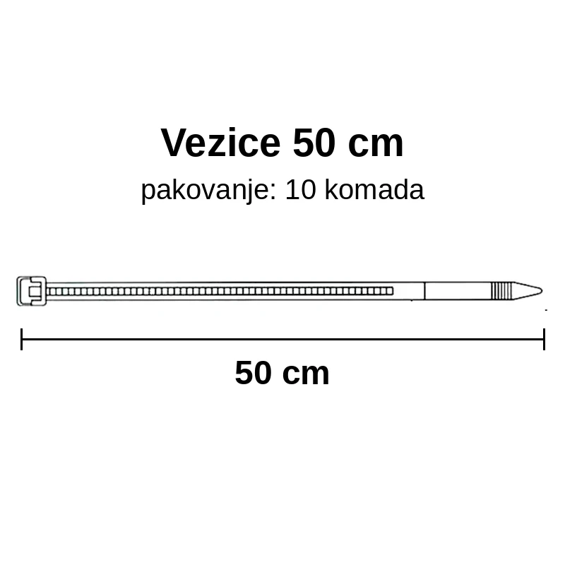 Vezice 50 cm, pakovanje 10 komada